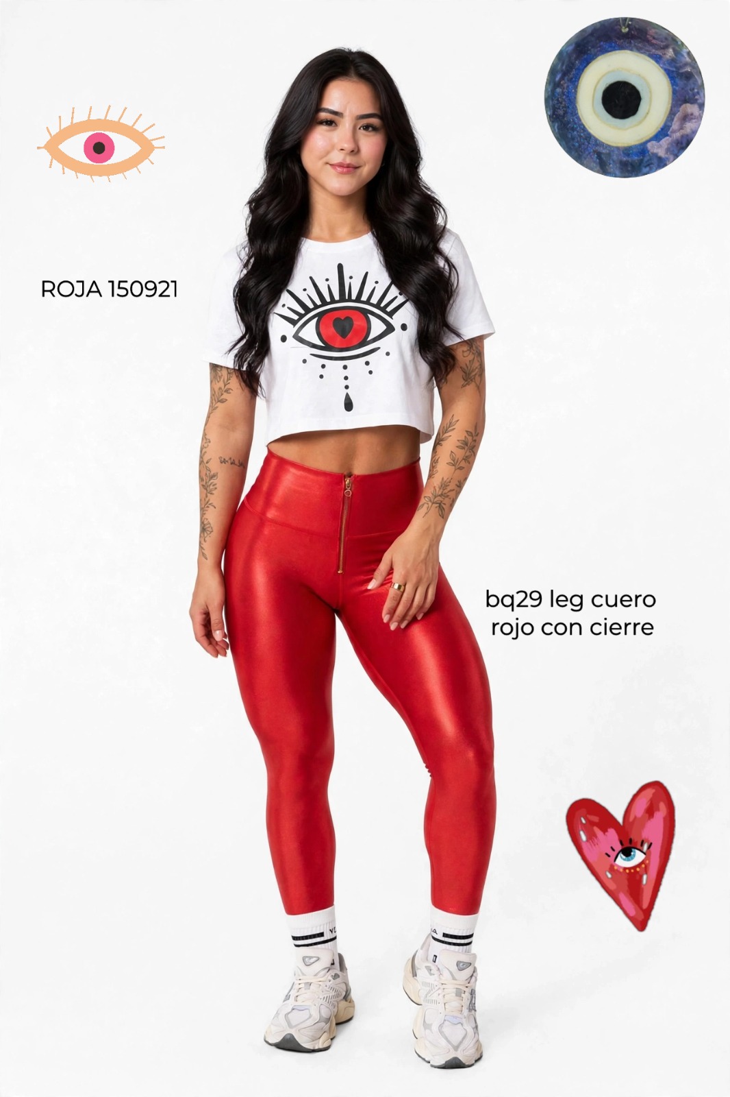 bq29 leg cuero rojo con cierre