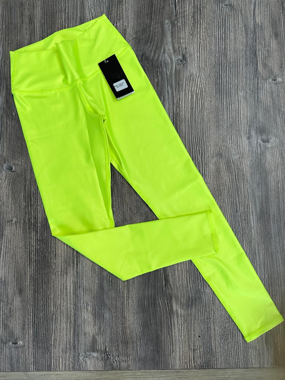 legging cuero unicolor amarillo neon