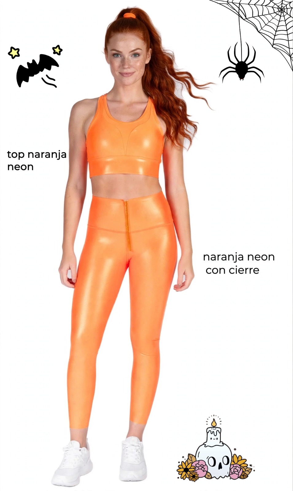 naranja neon con cierre