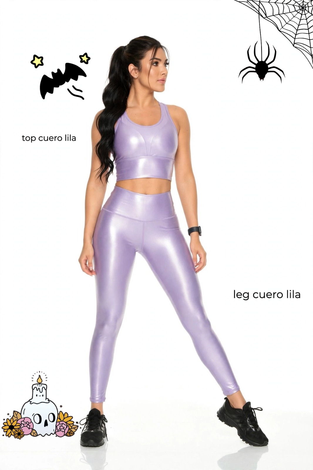 top cuero lila