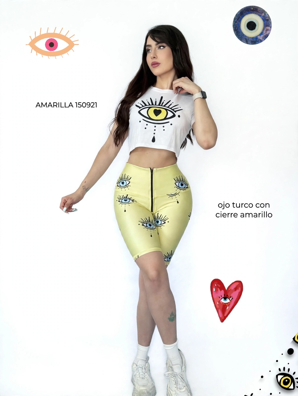 ojo turco con cierre amarillo