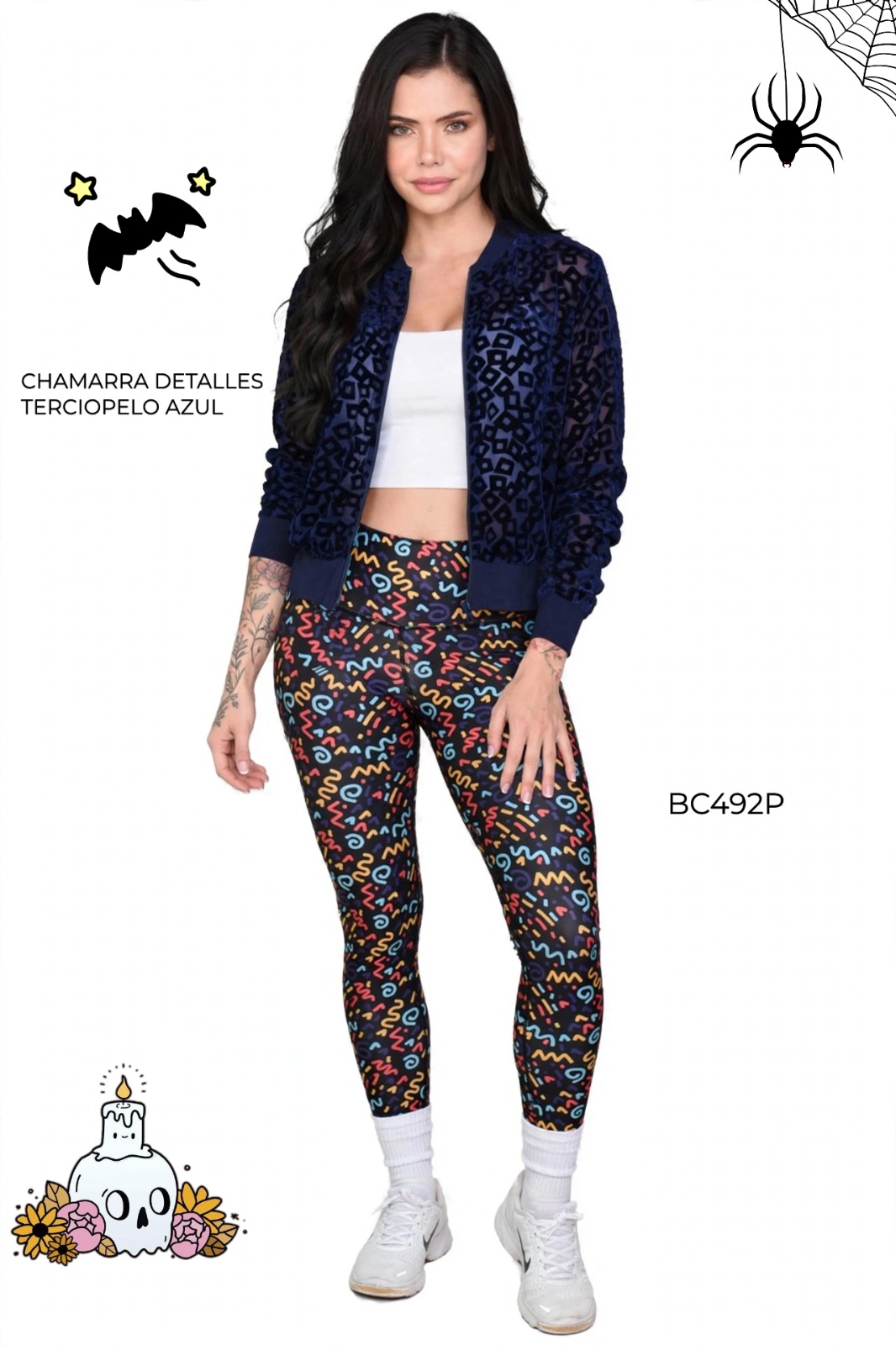 CHAMARRA DETALLES TERCIOPELO AZUL