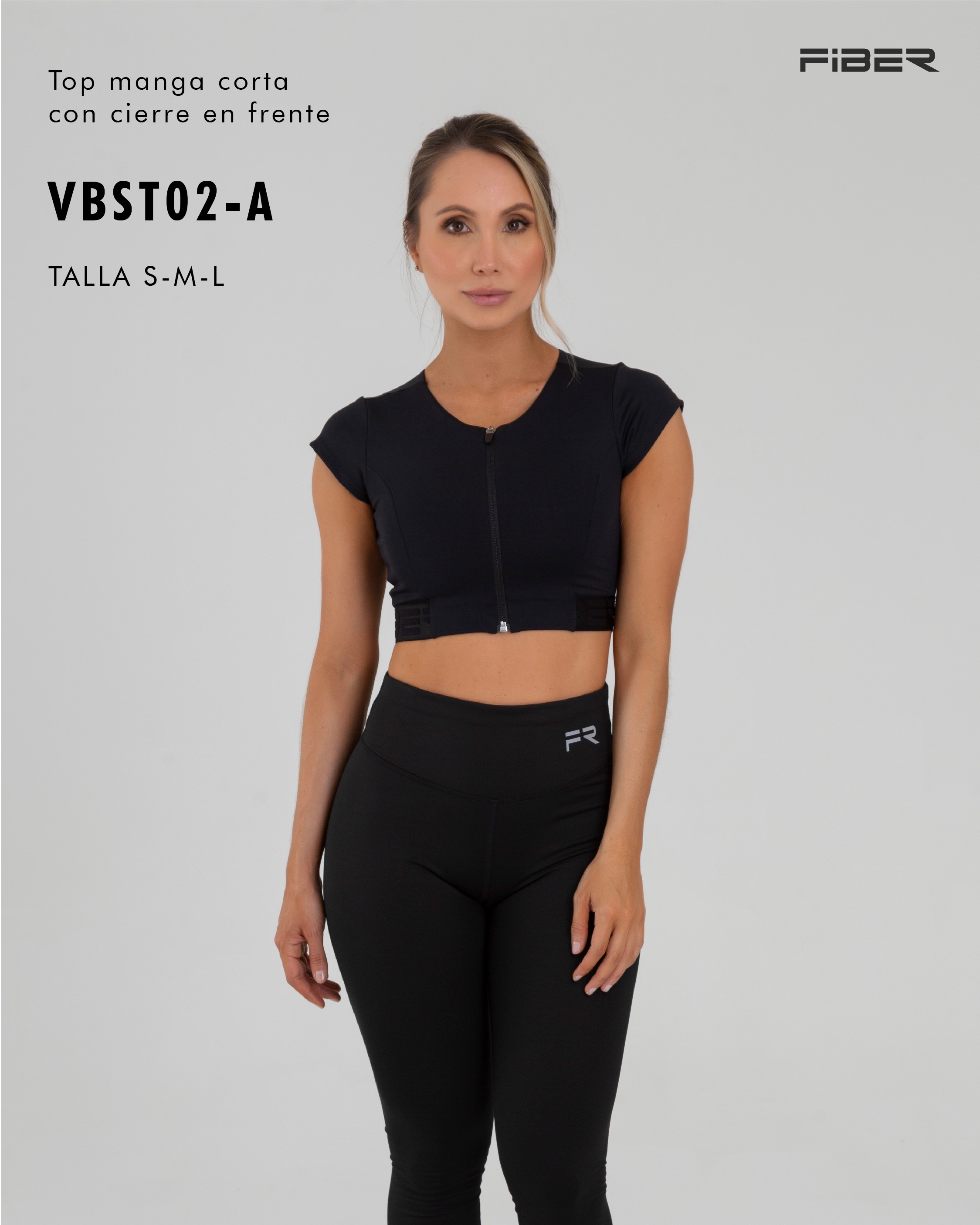 VBST02A NEGRO TALLA S manga corta cierre